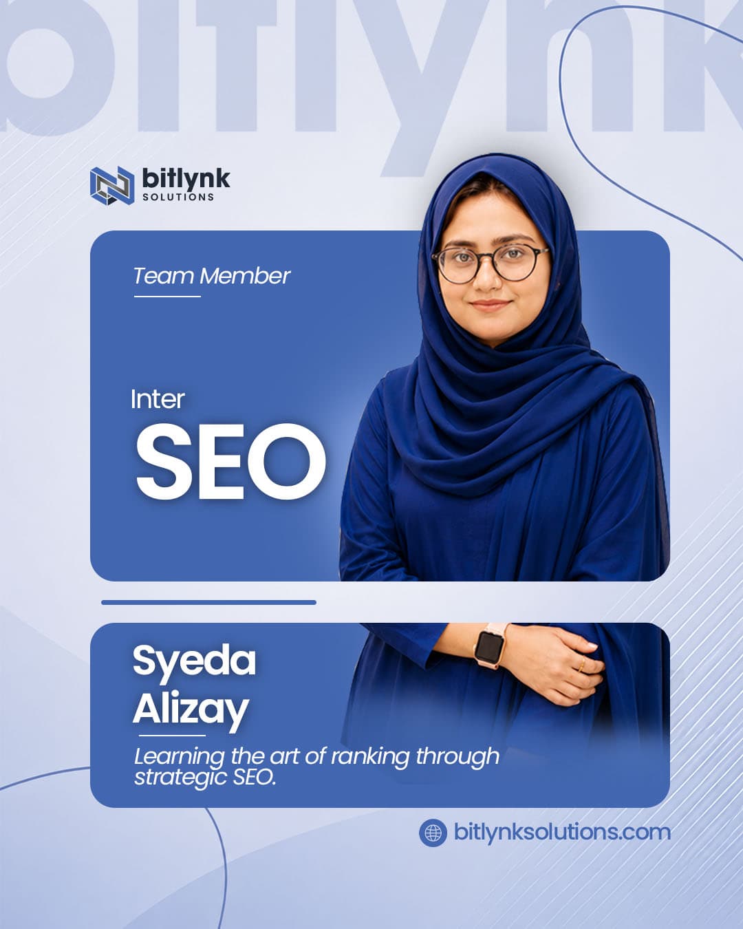 Syeda Alizay — SEO Intern, Bitlynk Solutions