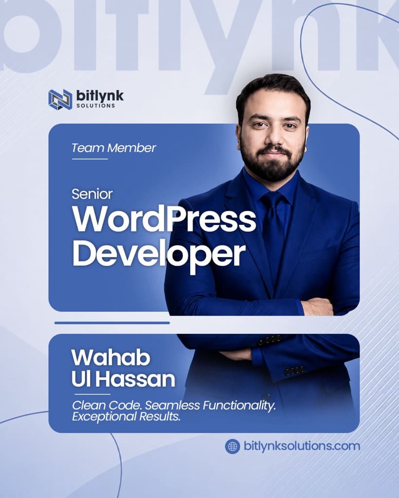 Wahab Ul Hassan — Senior WordPress Developer, Bitlynk Solutions